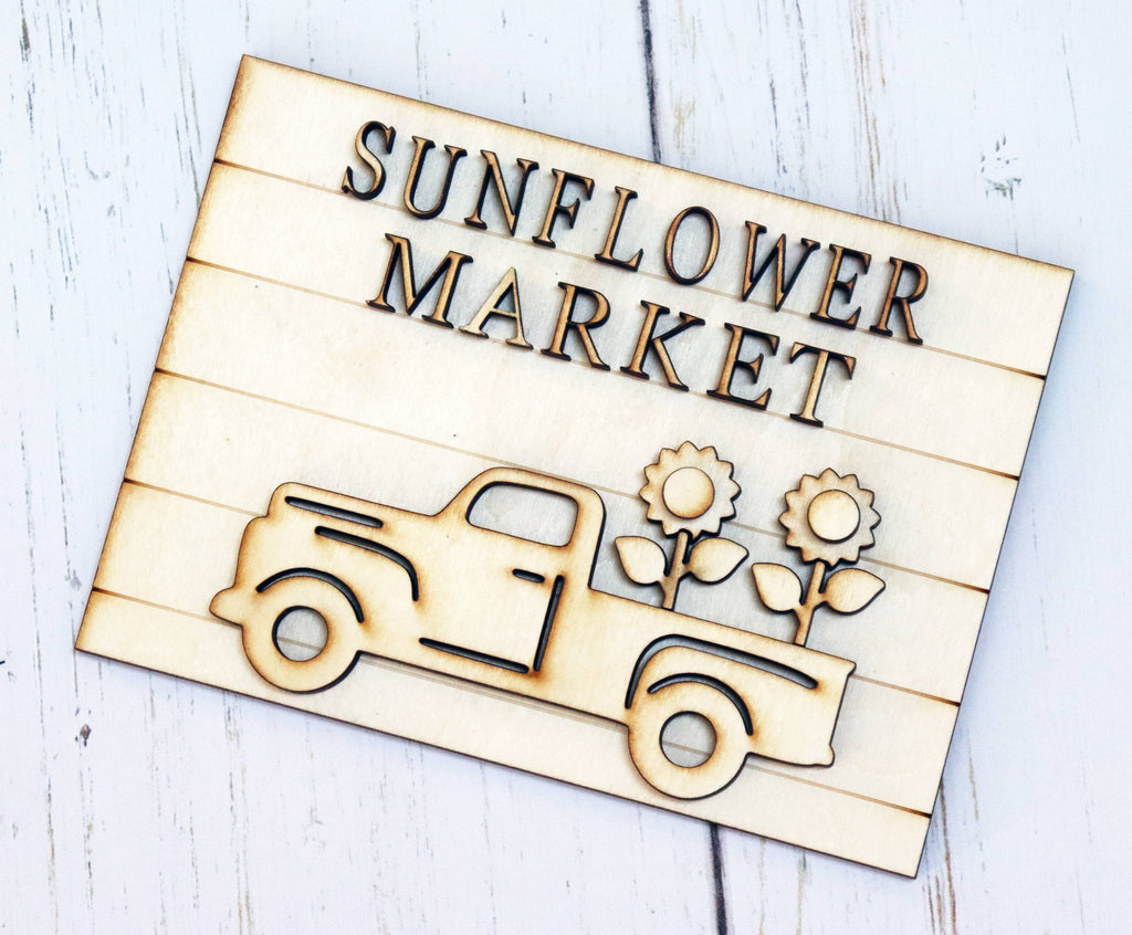 DIY Tiered Tray Sunflower Market Sign