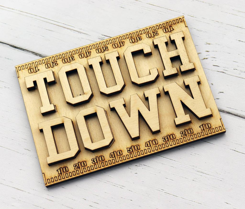 DIY Tiered Tray Football Touchdown Sign